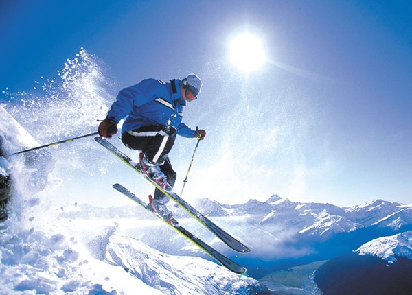 Enjoying the powder at Treble Cone